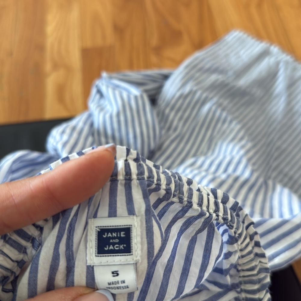 Janie and Jack Blue Striped Outfit - Picture 3 of 3